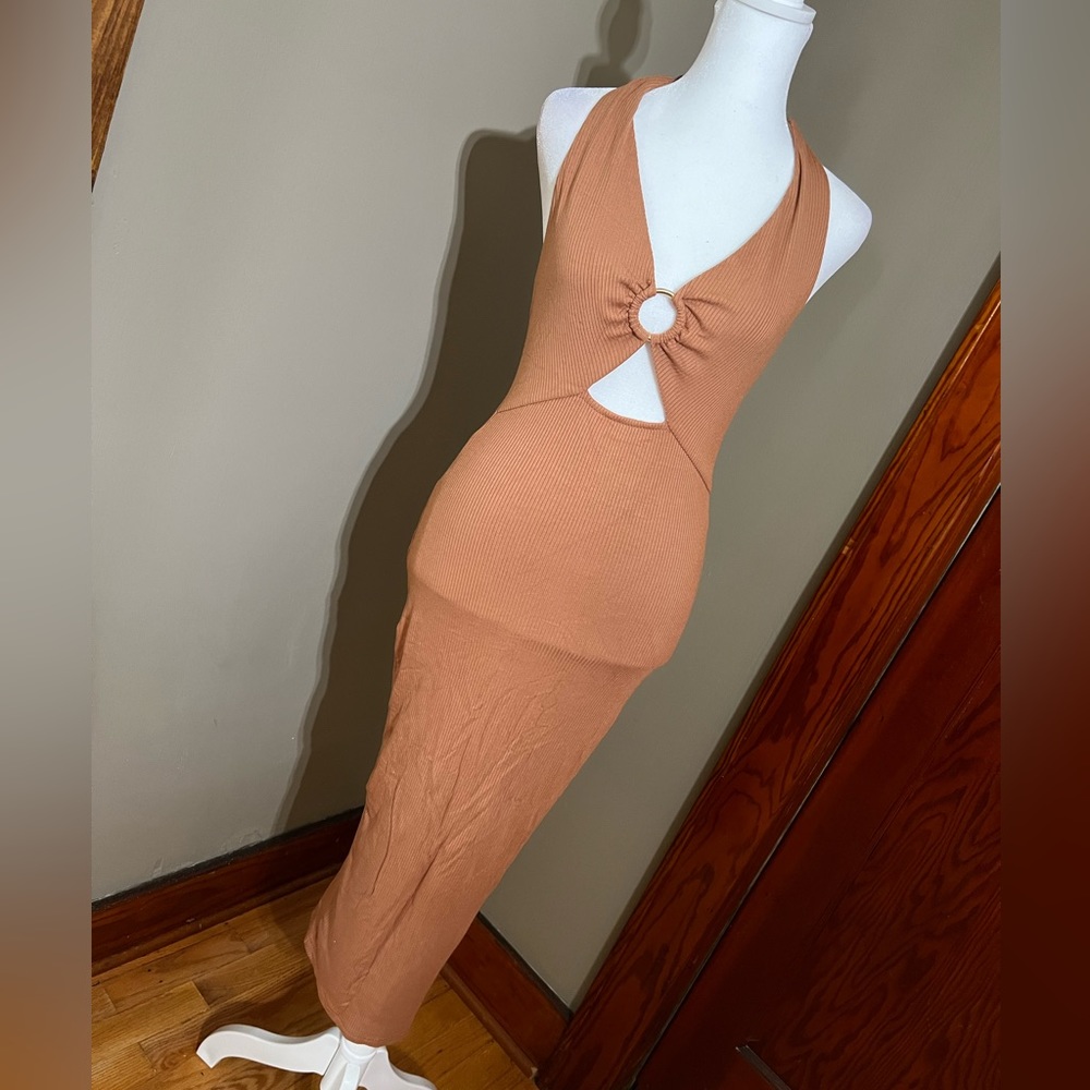 Hello Molly Halter Dress - Tan